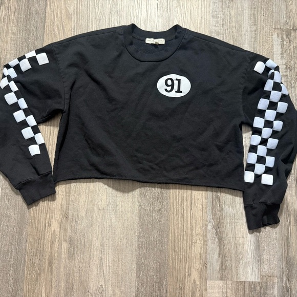 Truly Madly Deeply Charcoal Cropped Crew Neck Sweater - Picture 1 of 4